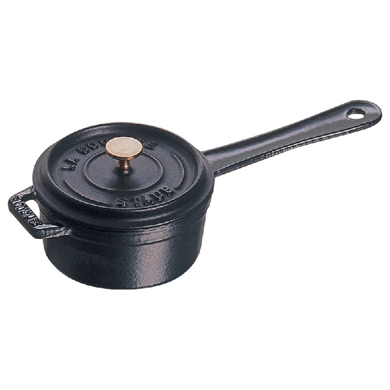 Staub Cast Iron 0.26-qt Mini Saucepan, Matte Black 