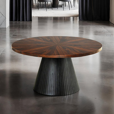 Table basse ronde de style contemporain avec base cylindrique