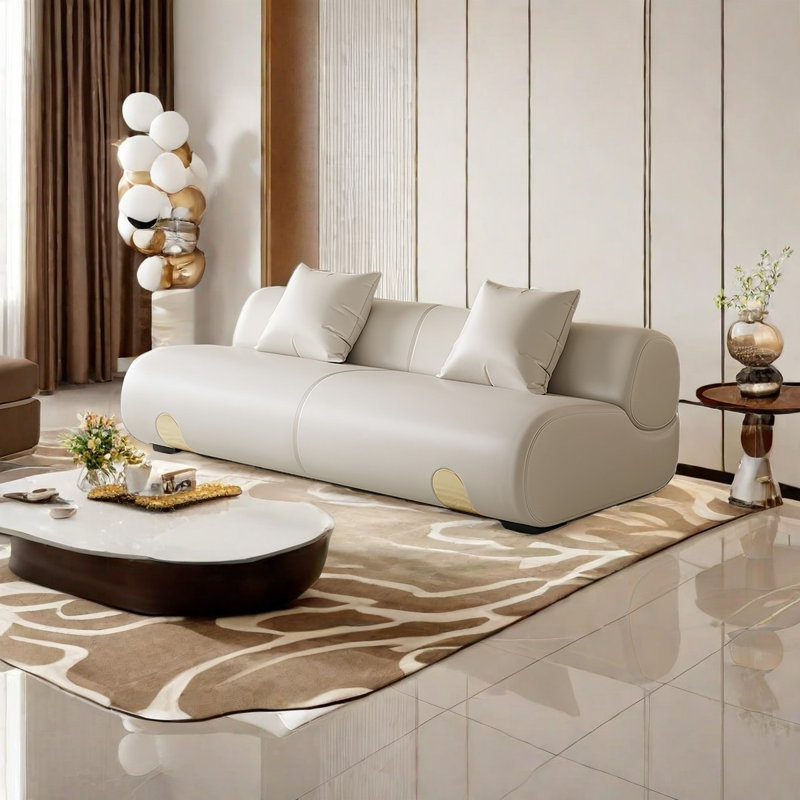 Banc rembourré Italian Modern Simplicity, Blanc cassé