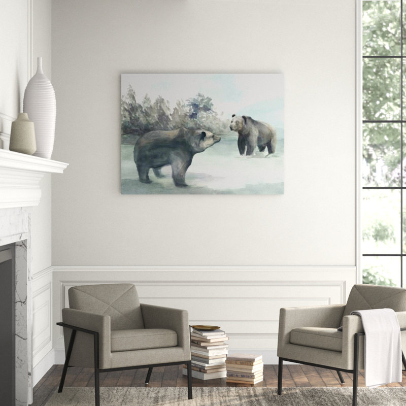 Black Bear Forest I Painting by D’Alessandro Léon, Image Brush Gel, 40" H x 54" W