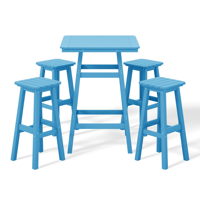 Laguna 5-Piece Square Bar Set, Blue
