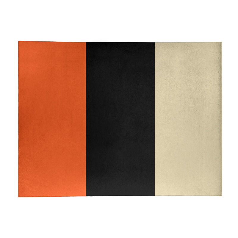 Tapis orange/noir/crème tissé à plat San Francisco, Rectangle 5 pi x 7 pi