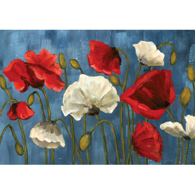 Patriotic Poppies - Wrapped Canvas Painting