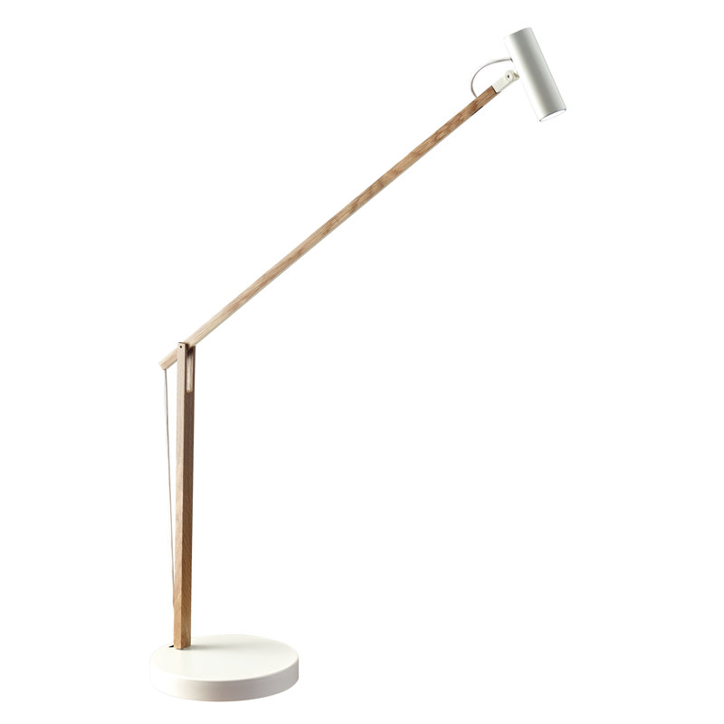 Lampe de bureau 32,5 po Dalila, Bois de frêne naturel / blanc