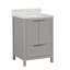 Guerra 24 po Meuble-lavabo autoportant à simple cuve gris impérial avec comptoir en quartz de Carrare
