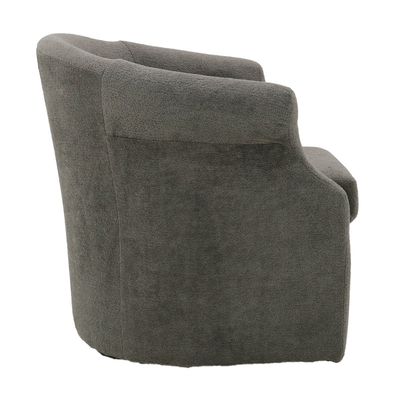 Fauteuil demi-tonneau pivotant l 3,5 po Buril, Dark Grey Polyester Blend
