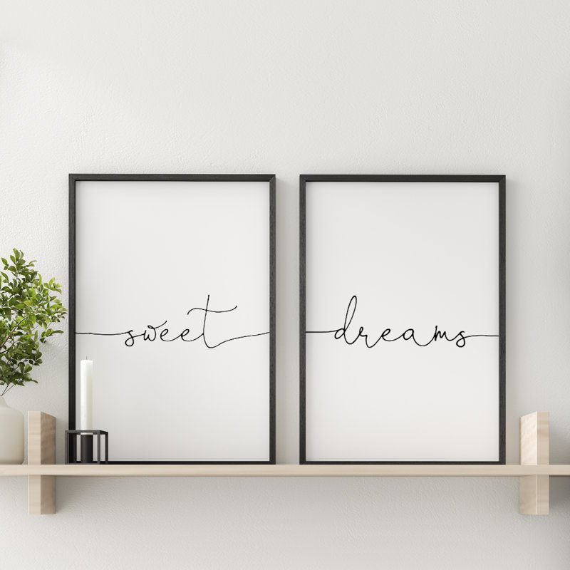 Sweet Dreams - 2 Piece Print, Black Oak Frame, 61 cm H x 43 cm W