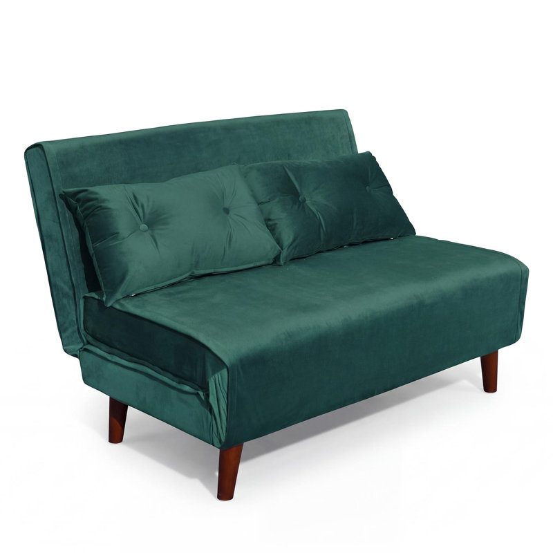 2 Seater Velvet Sofa Bed, Green