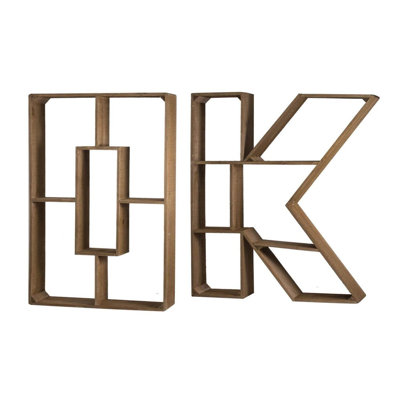 S/2 Ok Shelf L:25x6x30" S:19.5x6.5x29.5"