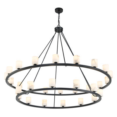 Lustre noir mat 30 lumières Rashana