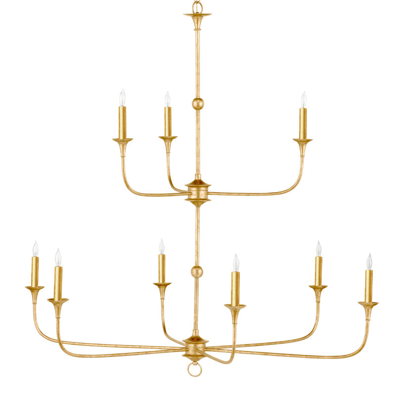 Lustre doré à deux niveaux Nottaway