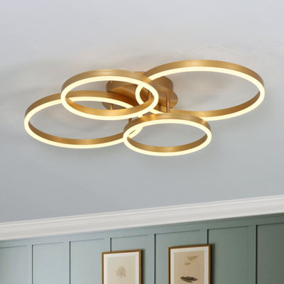 32.7 Inch Modern LED Flush Mount Light For Bedroom Remote Control