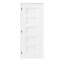 Porte intérieure pré-suspendue 24 po x 80 po à 5 panneaux creux avec charnières noires, finition blanche et peinturable, durable et imperméable, combinaison pour la lessive, portes de placard, portes de pièce, main gauche-128552973-128552968