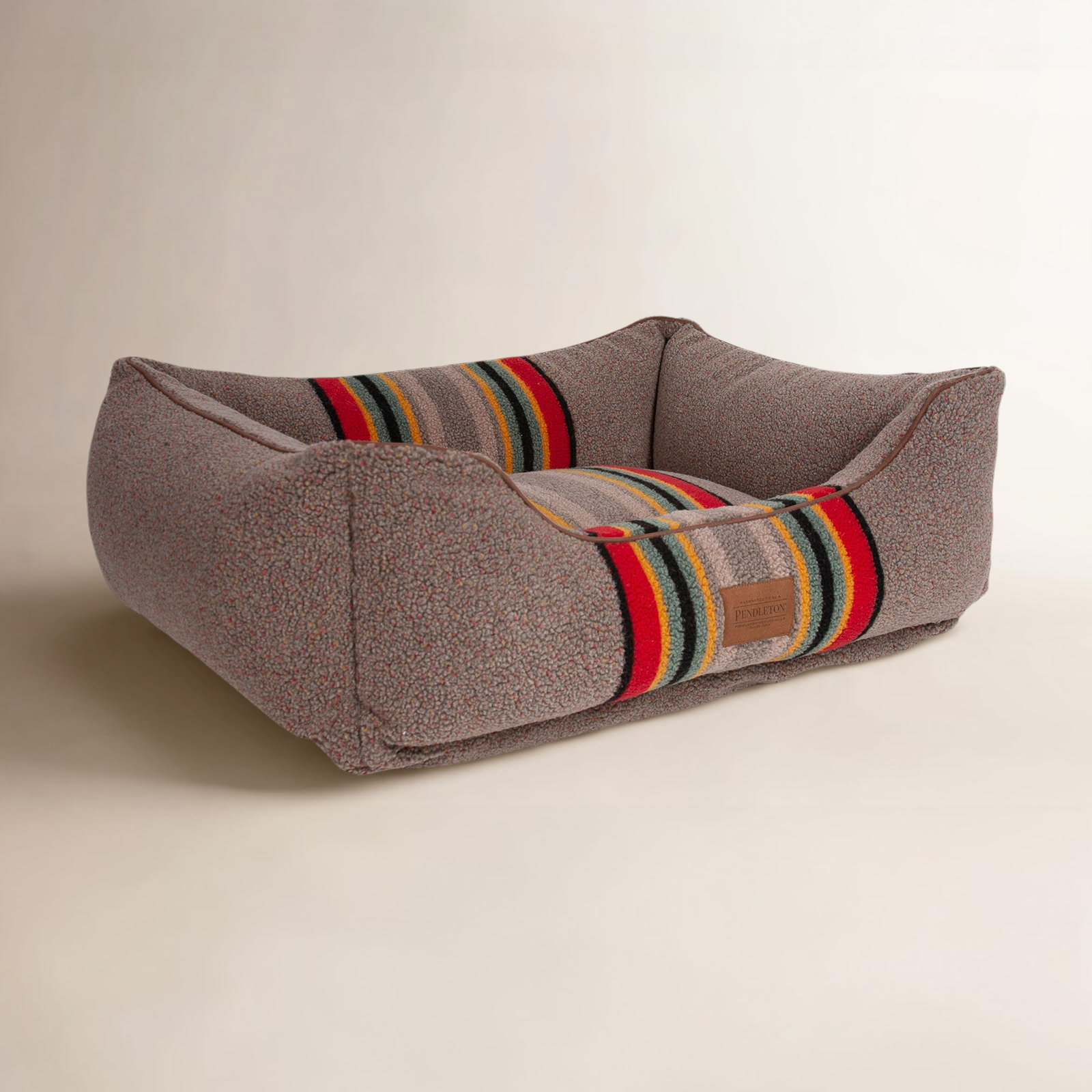 Yakima Striped Pet Bed, Umber Striped Sherpa, X-Large (42" W x 30" D x 10.5" H)