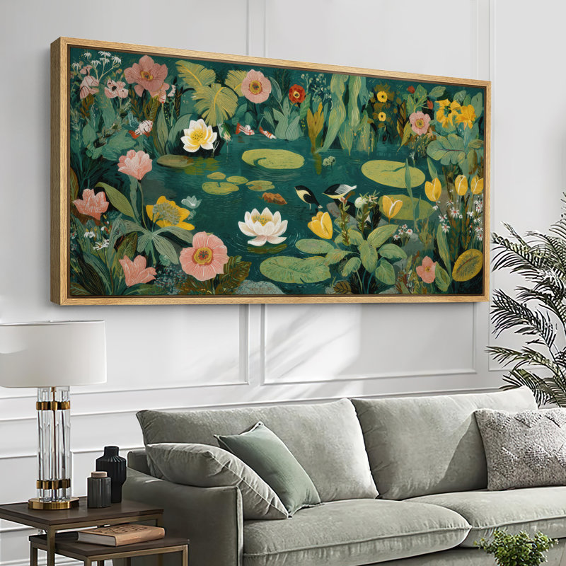 Grande impression sur toile encadrée, reproduction florale abstraite pour décoration intérieure moderne, Naturel