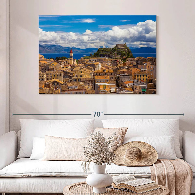 Paysage urbain de Kavia Corfu, H 32 po x l 48 po