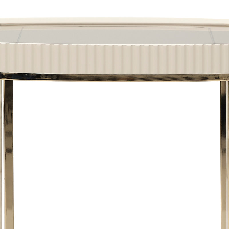 Lisbon End Table, Silken Matte Cream