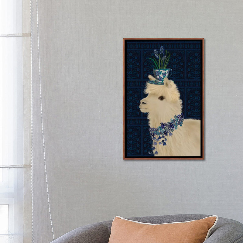 «Llama F» par Fab Funky - impression d'art graphique, Aucun mat, H 26 po x l 18 po x 1,5 po, Toile avec cadre noir