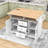 Rolling Expandable Kitchen Island with 2 Drop Leaf, Built-In Power Outlets and Storage Cabient-1520393183