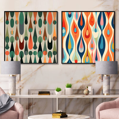 «Retro Abstractleaves», 2 pièces