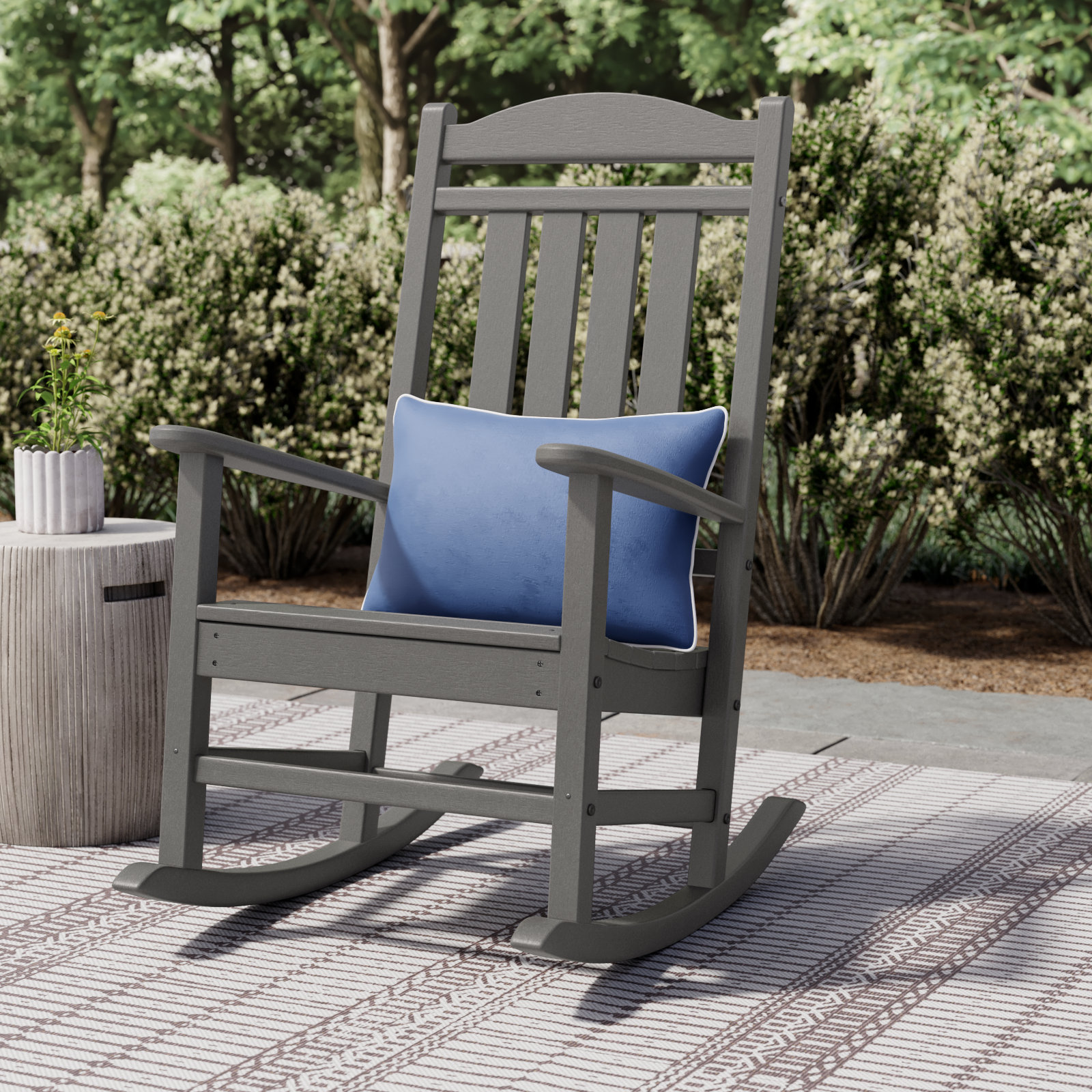 POLYWOOD Rocker Rocking Chair, Slate Gray