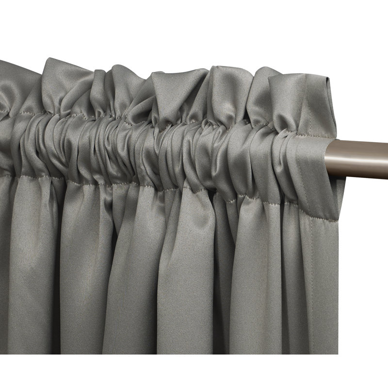 Panneau de rideau simple obscurcissant uni avec passe-tringle, Gris, L 54 po x L 63 po