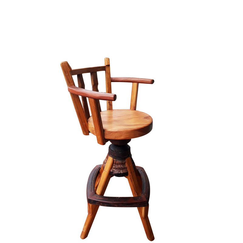 Kairee Swivel Solid Wood Counter Stool