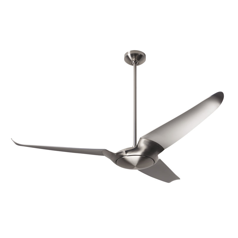 IC Air Downrod Ceiling Fan, Bright Nickel, Nickel, Wall Control