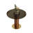 33" Luxe Round Dining Table with Multi-Layer Walnut Pedestal and Brushed Gold Base — Available in Glass, Warm Marble, and Marble Tops-1577430466
