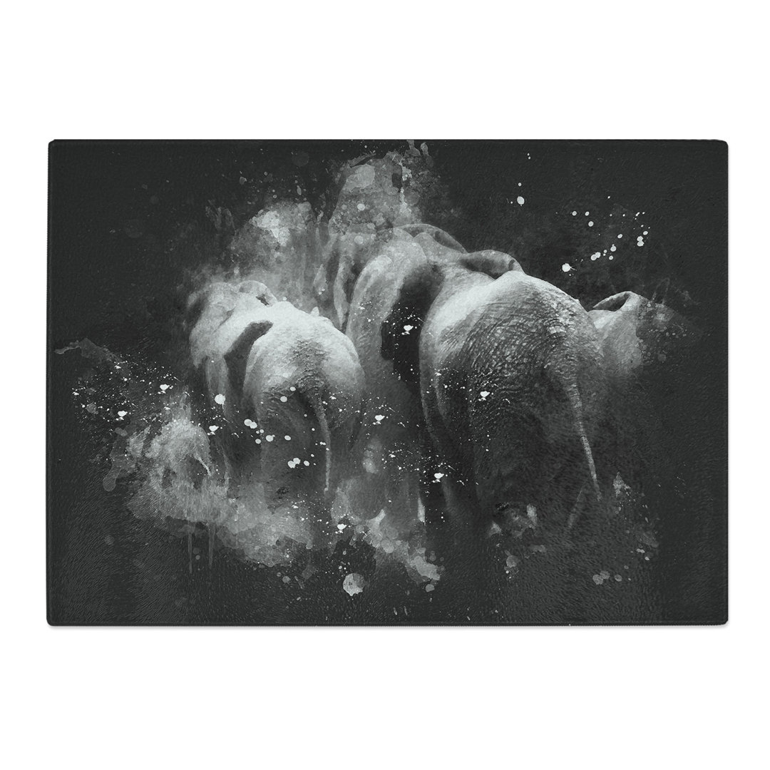 Herd of Elephants Paint Splash Chopping Board