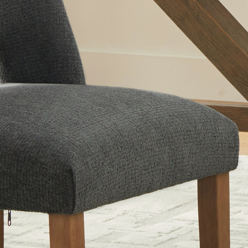 Upholstered Dining Side Chairs Set of 4, Chenille Charcoal