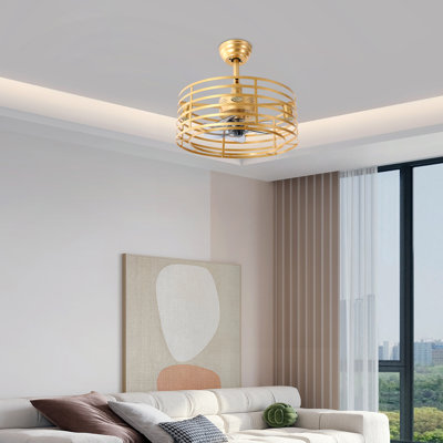 Ventilateur de plafond 20 po à 5 pales avec télécommande et ensemble d'éclairage inclus Jonnika