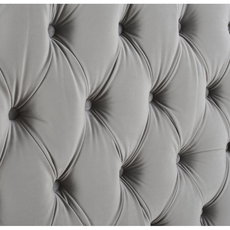 Currier Upholstered Wingback Bed, Queen, Opal Gray Velvet