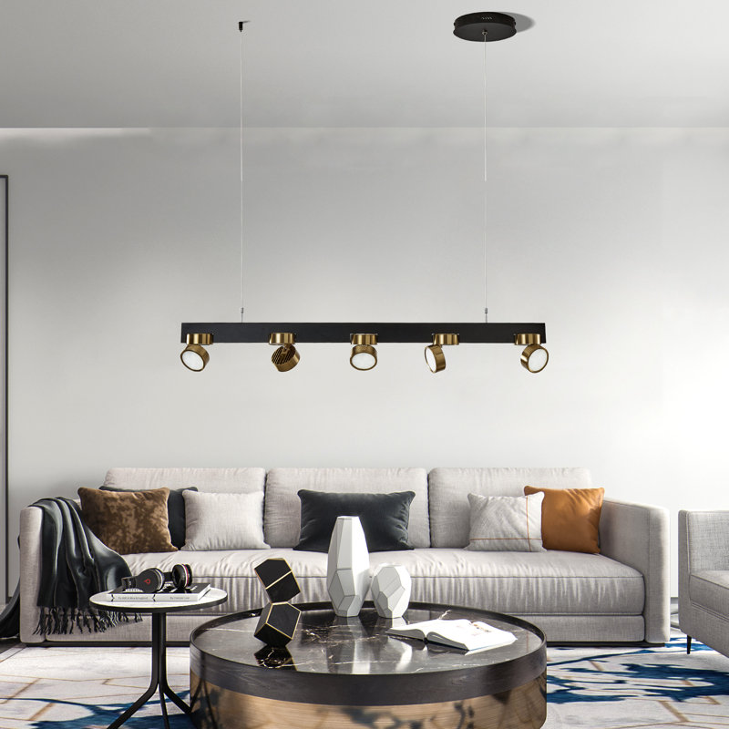 5 - Light LED Dimmable Linear Kitchen Island Pendant