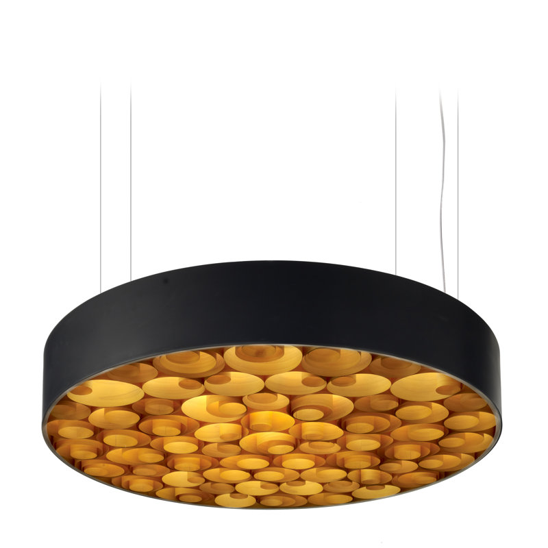 Spiro LED Chandelier, 5.9" H x 29.5" W x 29.5" D, Black, Sea Blue