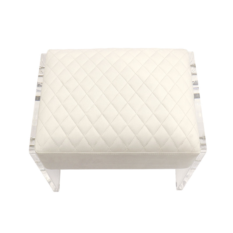 Tribecca Acrylic Base Accent Stool, White