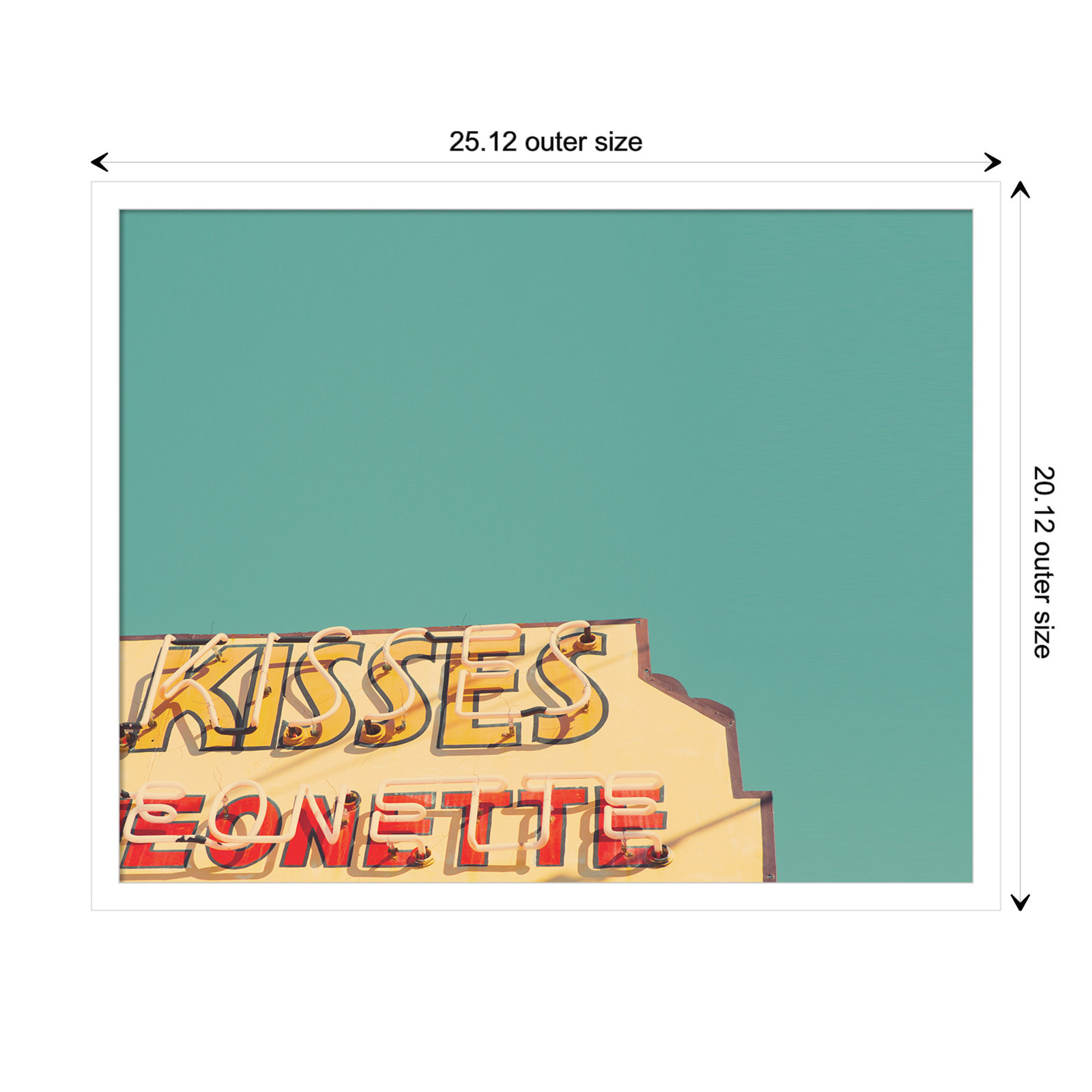 Kisses by Robert Cadloff, White, 20.25" H x 25.25" W x 0.88" D
