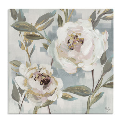 «White Peony Duo», art mural sur toile par Nina Blue