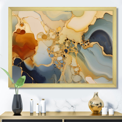 Art abstrait fluide brun de luxe II