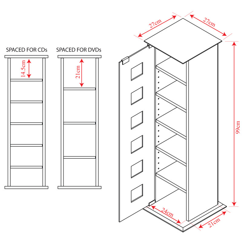 99cm H Media Cabinet