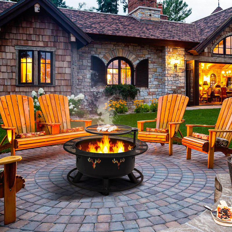 Bulle Round Iron Wood Burning Fire Pit