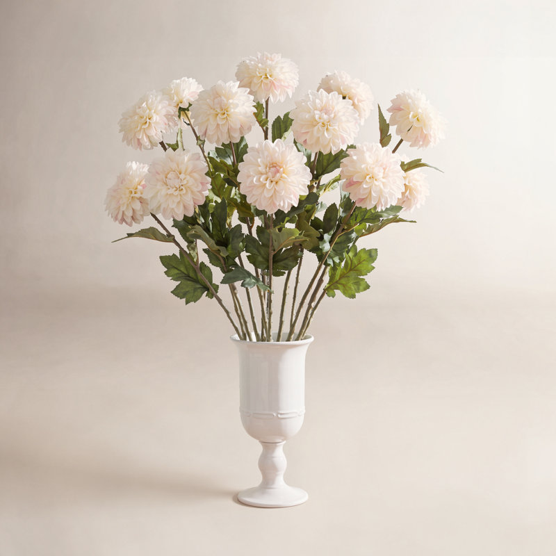 Ensemble de 12 tiges Dahlia, Crème, crème