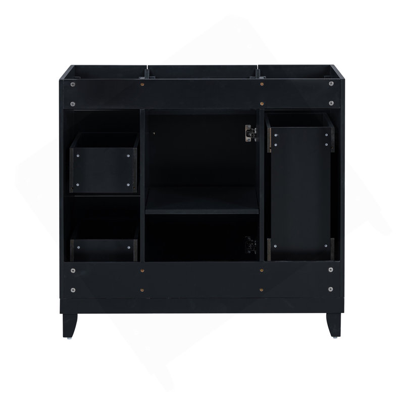 [Cabinet seulement] Meuble-lavabo de 36 po - Noir (lavabo non inclus)