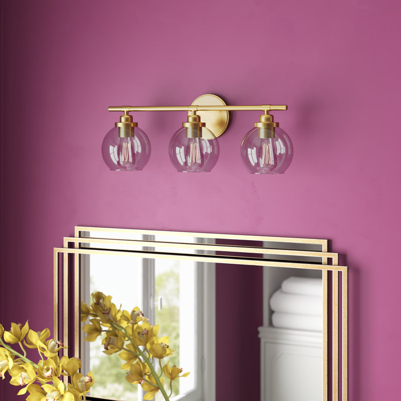 Hegland Dimmable Vanity Light in Warm Brass, Warm Brass, 2 Lights, 8.5" H x 14" W x 14" D