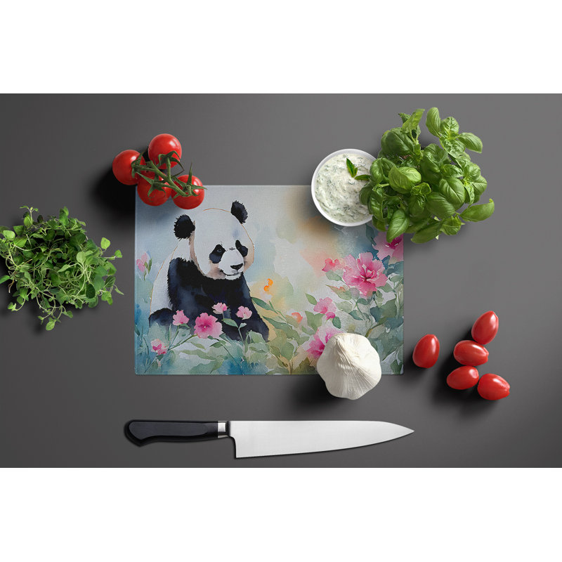 Panda Glass Cutting Board Large