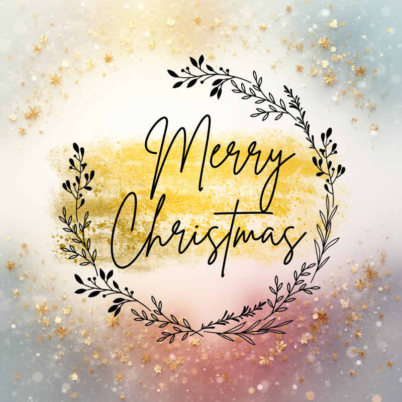 Vinyle Merry Christmas Decor, Noir mat, H 40 po x l 40 po