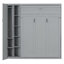 Lit escamotable gris pleine grandeur avec tablettes intégrées, garde-robe et éclairage DEL-1163284743-1163284737
