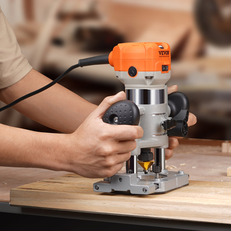 Wood Router, 1.25HP 800W, Compact Wood Trimmer Router Combo Tool with Plunge and Fixed Base