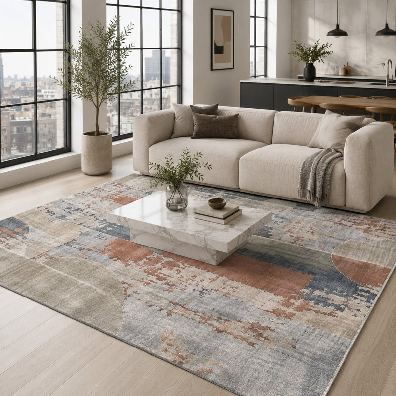 Geometric Cotton and Chenille Flatweave Area Rug, 60 x 100 cm