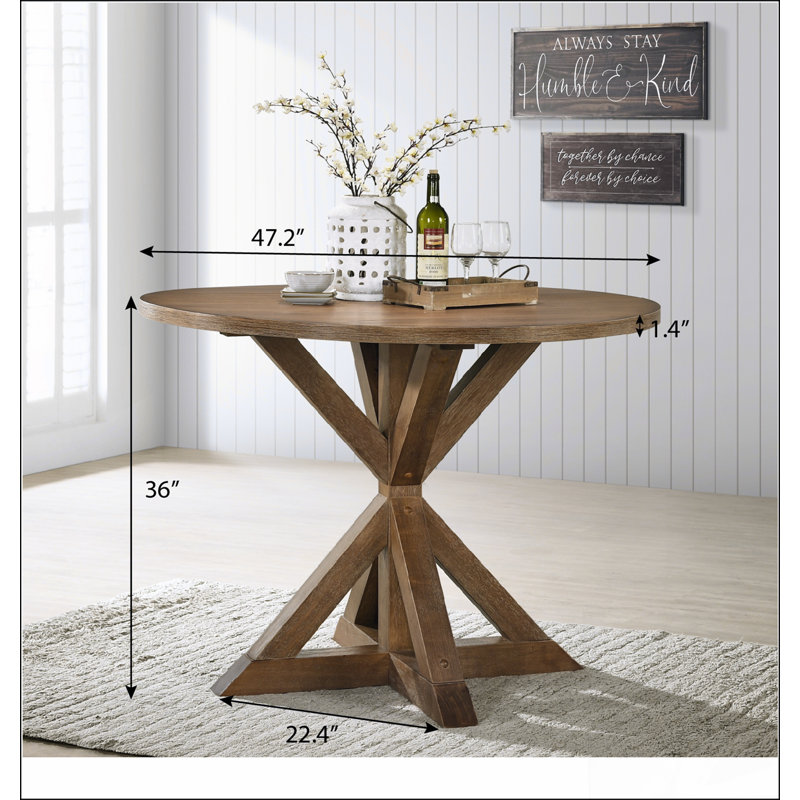 Table de salle à manger Windvale, Brun, H 36 po x L 47,2 po x l 47,2 po